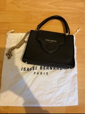 Black Leather crossbody bag isabel bernard